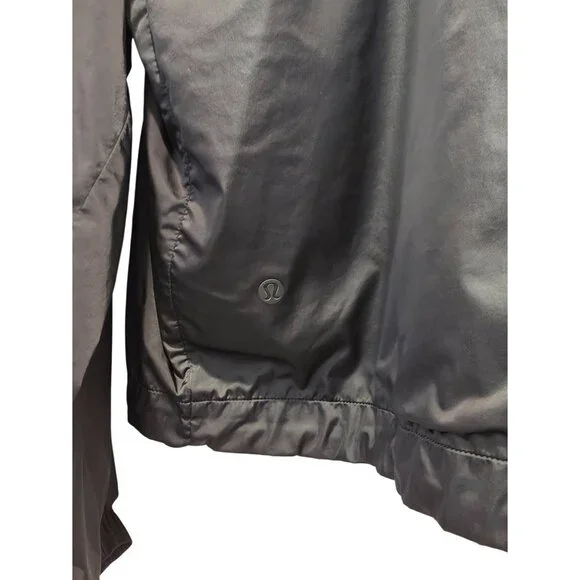 Lululemon Stretch Satin Nylon Rainforest Green Athleisure Cropped Jacket Sm - Picture 7 of 10